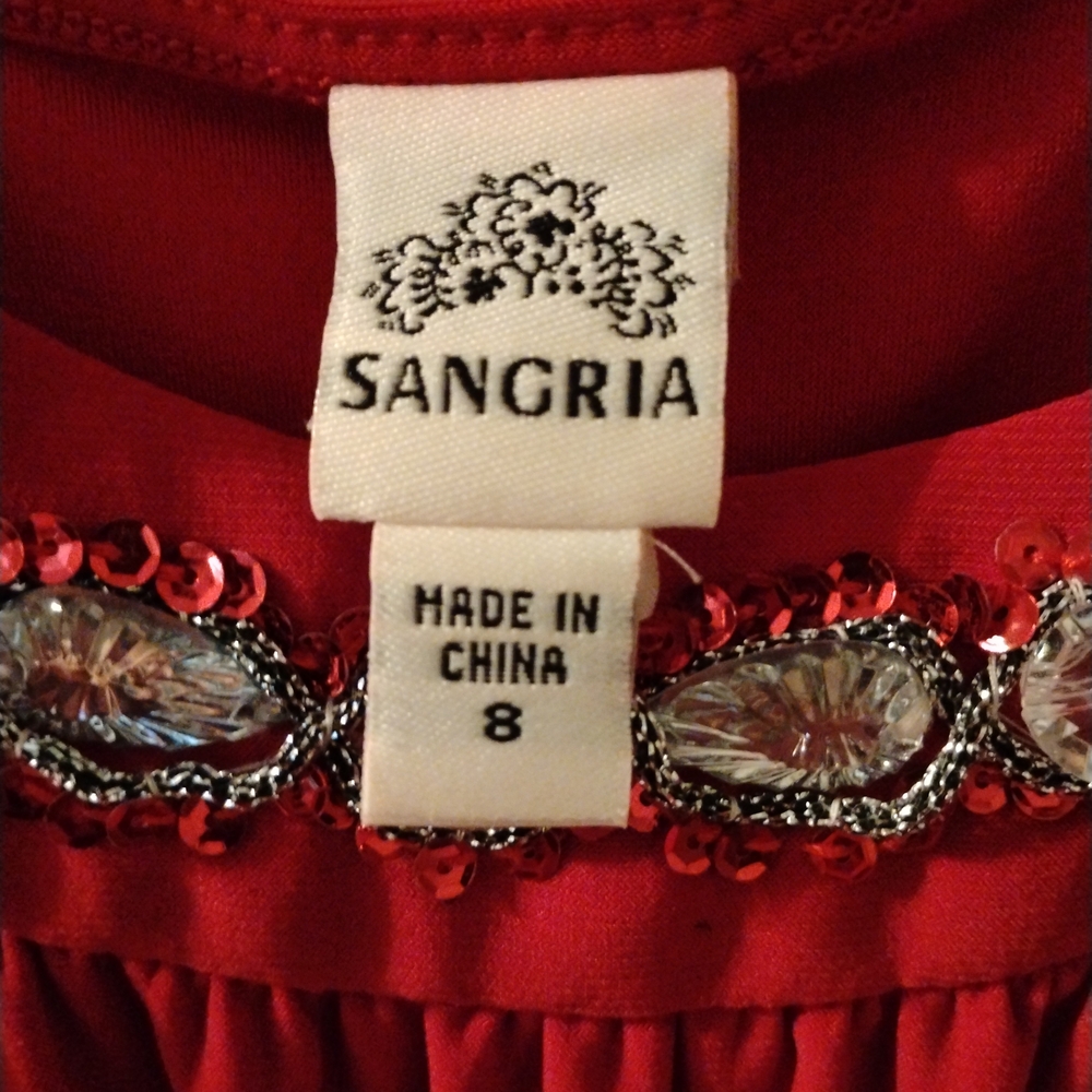 Signature by Sangria Red Dress with Sequin Detail